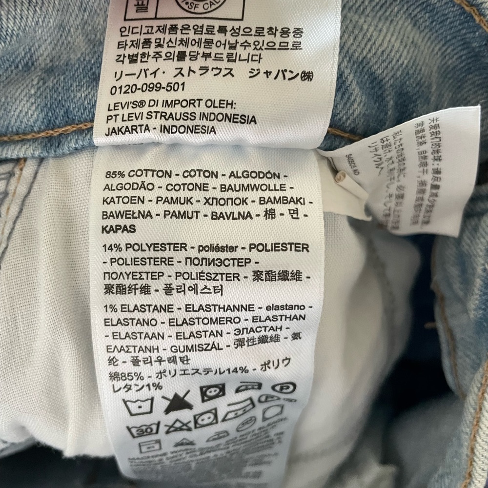 Levi’s Heigh Waisted Crop Straight Wide Leg Jeans - Picture 3 of 5